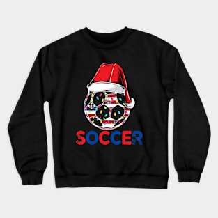 Soccer Christmas Ball Santa Hat Funny Sport Xmas Crewneck Sweatshirt